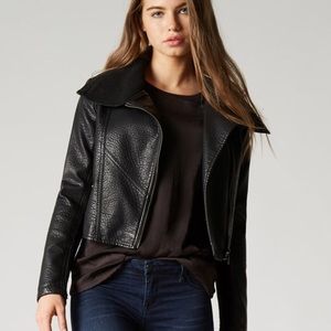 BlankNYC Cable Knit Vegan Leather Jacket